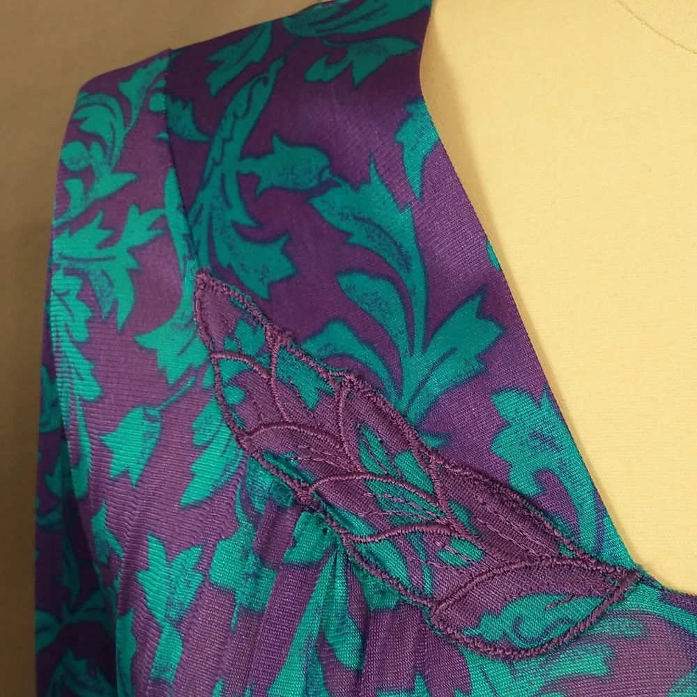 Bright Vintage Nightgown & Robe Vassarette Rich Color USA Made Matching Set